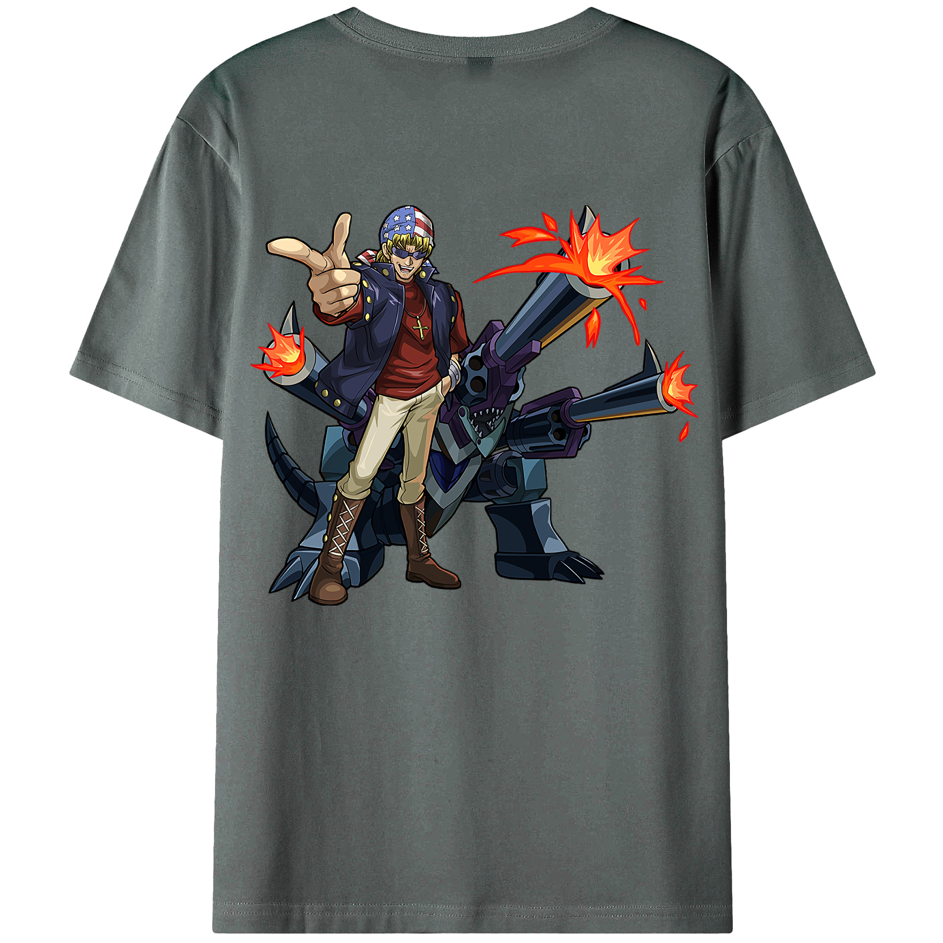 （画像用） 遊☆戯☆王 Yu-Gi-Oh! 綿100％ メンズ半袖Tシャツ（バックプリント） 通気性
